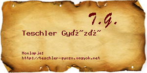 Teschler Győző névjegykártya